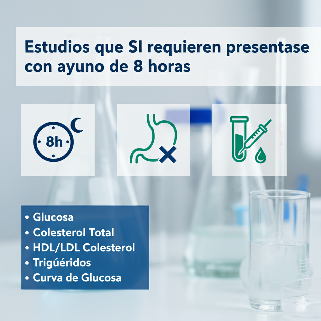 Estudios que SI requieren presentarse en ayunas de 8 horas Estudios que SI requieren presentarse en ayunas de 8 horas